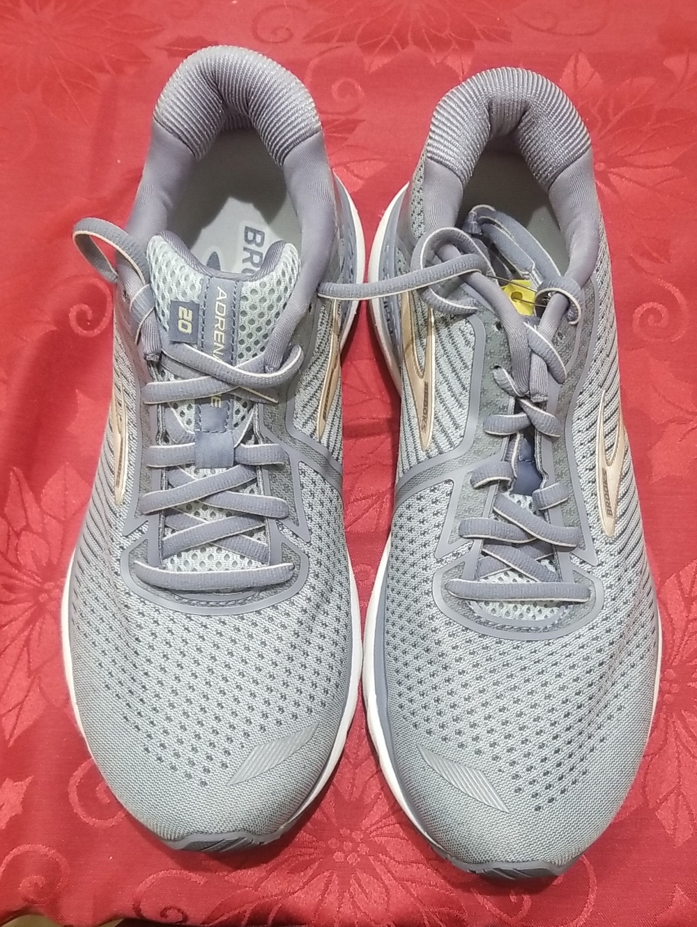 BROOKS Women's Adrenaline 20 Running Shoes - Light Gray with Champagne Accents
